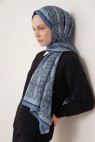Nature Desen Bebe Mavi 75X195 Soft Şal