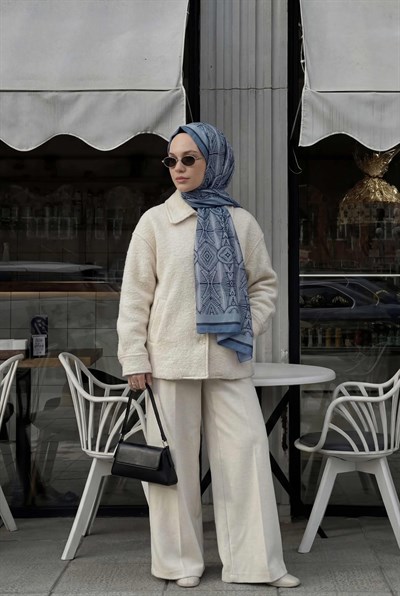Nature Desen Bebe Mavi 75X195 Soft Şal