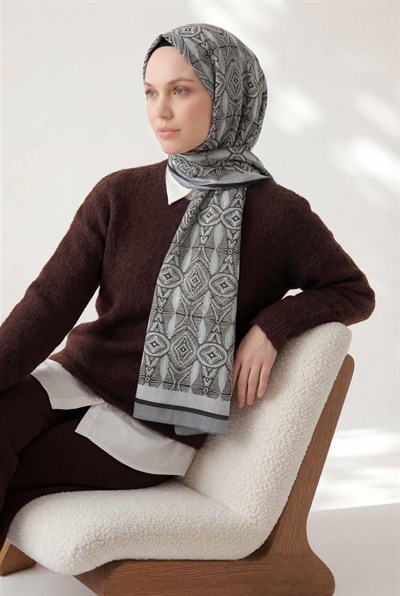 Nature Desen Buz Mavi 75X195 Soft Şal