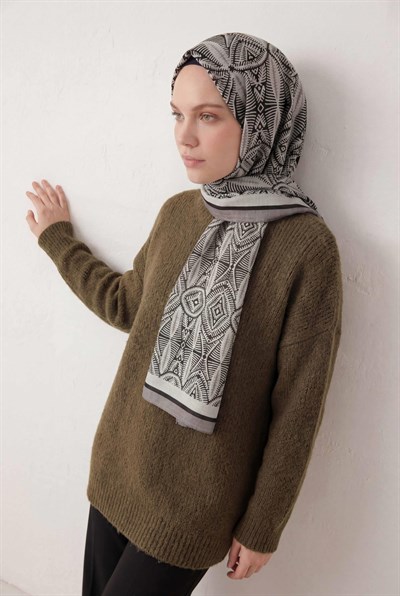 Nature Desen Gümüş 75X195 Soft Şal