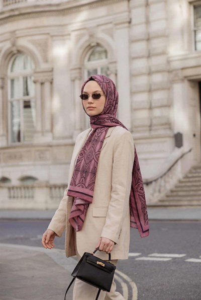 Nature Desen Koyu Pembe  75X195 Soft Şal