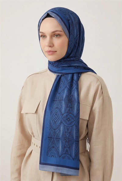 Nature Desen Mavi 75X195 Soft Şal
