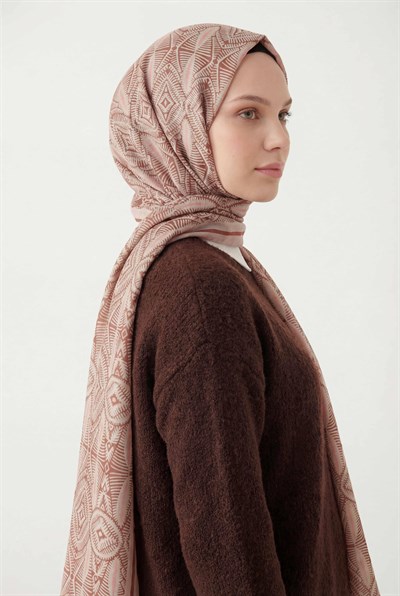 Nature Desen Pudra Pembe  75X195 Soft Şal