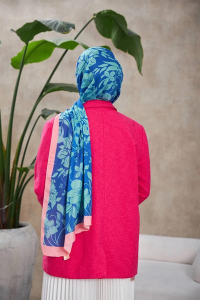 Nature Fulya Soft Şal Pembe Çelik Mavi 3041-13