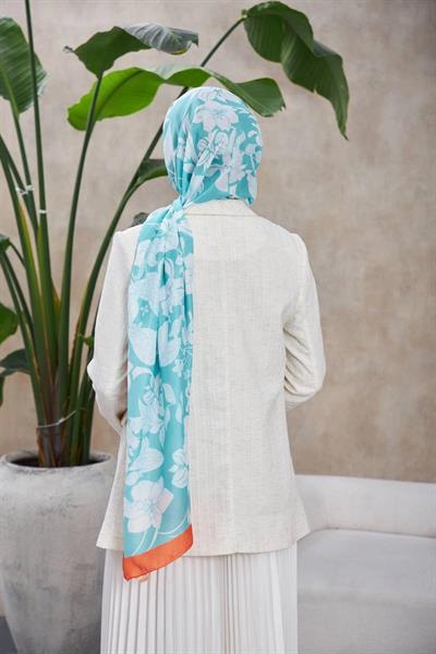 Nature Fulya Soft Şal Turuncu Su Yeşili 3041-12
