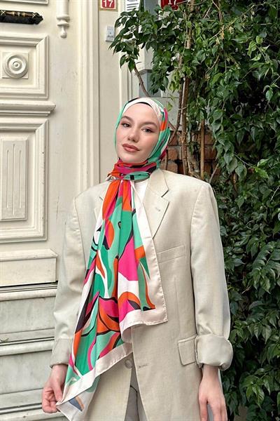 Nature Lilyum Soft Şal Yeşil Gri 3036-06