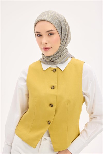 Olinda Eşarp Yonca Desen Açık Gri 90x90