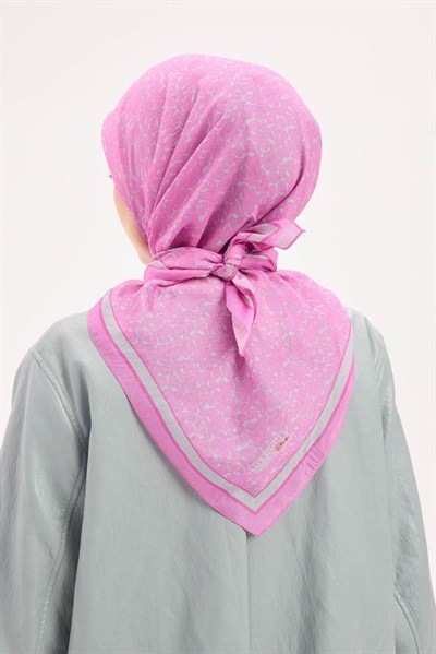 Olinda Eşarp Yonca Desen Pembe 90x90