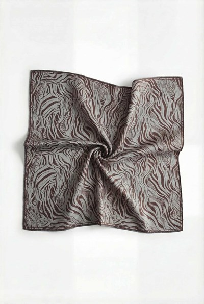 Pamuk Karışımlı Eşarp Buz Mavisi Zebra Desen Soft Dokulu Kaymaz 90X90