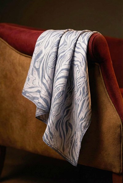 Pamuk Karışımlı Eşarp Lila Zebra Desen Soft Dokulu Kaymaz 90X90