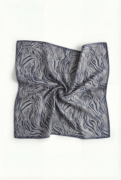 Pamuk Karışımlı Eşarp Lila Zebra Desen Soft Dokulu Kaymaz 90X90