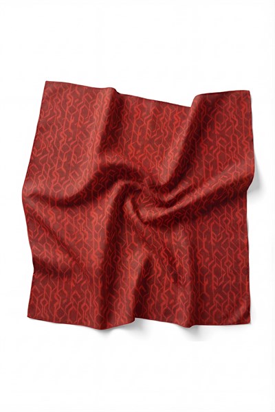 Pamuk Karışımlı Soft Eşarp Başak Desen Bordo 90x90