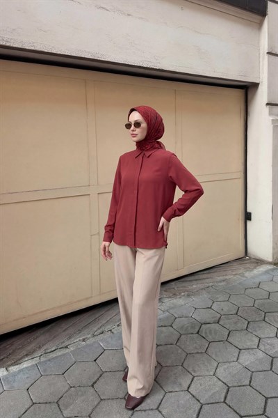 Pamuk Karışımlı Soft Eşarp Başak Desen Bordo 90x90