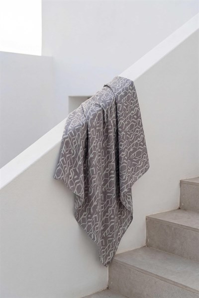 Pamuk Karışımlı Soft Eşarp Başak Desen Soluk Mor 90x90