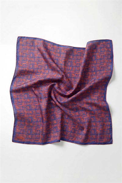 Pamuk Karışımlı Soft Eşarp Çizgi Desen Pas Rengi 90x90