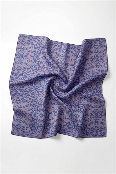 Pamuk Karışımlı Soft Eşarp Sis Motif Desen Lila  90X90