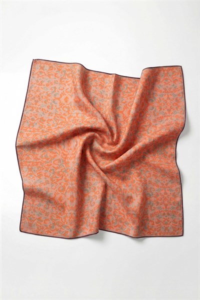 Pamuk Karışımlı Soft Eşarp Sis Motif Desen Yavruağzı 90X90
