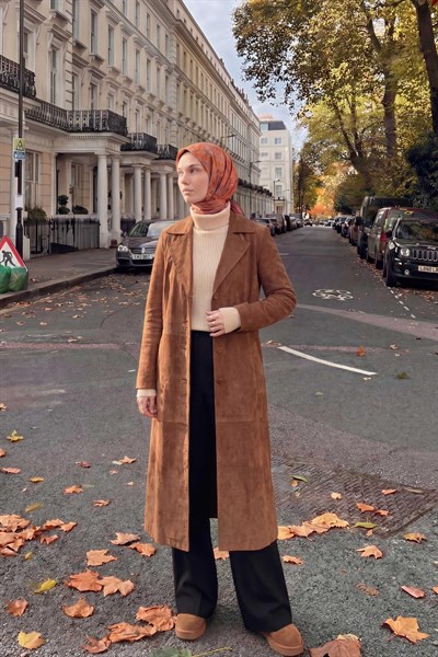 Pamuk Karışımlı Soft Eşarp Sis Motif Desen Yavruağzı 90X90