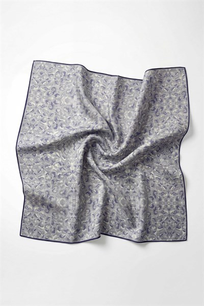 Pamuk Karışımlı Soft Eşarp Sis Motif Desen Gri 90X90