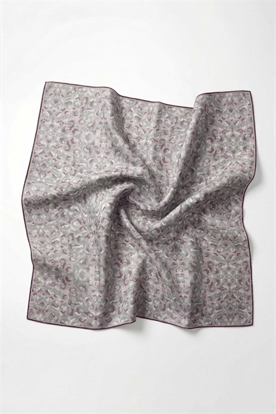 Pamuk Karışımlı Soft Eşarp Sis Motif Desen Soluk Lila 90X90
