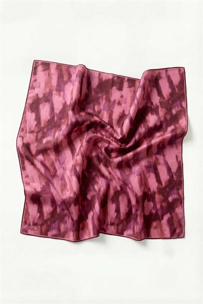 Pamuk Karışımlı Soft Eşarp Soyut Fırça Desen Pembe 90X90