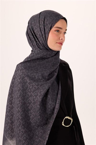 Pamuk Polyester Liva Şal Açık Gri Dokulu Nefes Alan 90x200