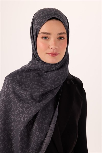 Pamuk Polyester Liva Şal Açık Gri Dokulu Nefes Alan 90x200