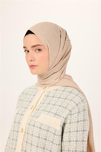 Pamuk Polyester Liva Şal Bej Dokulu Nefes Alan Doğal Yapılı 90x200