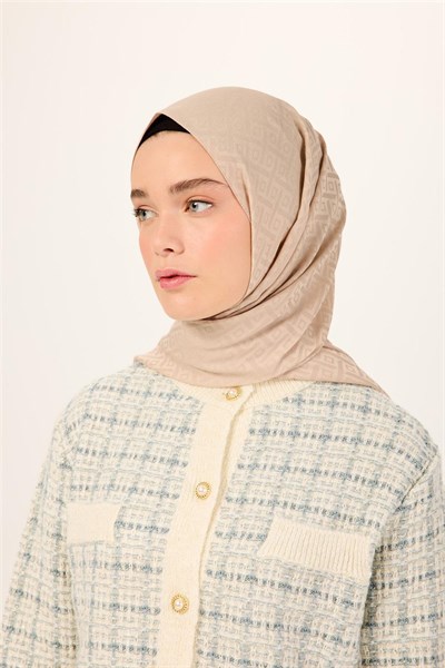 Pamuk Polyester Liva Şal Bej Dokulu Nefes Alan Doğal Yapılı 90x200
