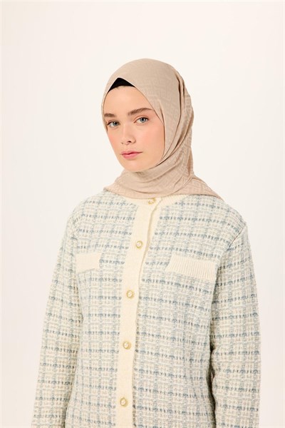 Pamuk Polyester Liva Şal Bej Dokulu Nefes Alan Doğal Yapılı 90x200