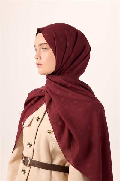 Pamuk Polyester Liva Şal Bordo Dokulu Nefes Alan Doğal Yapılı 90x200