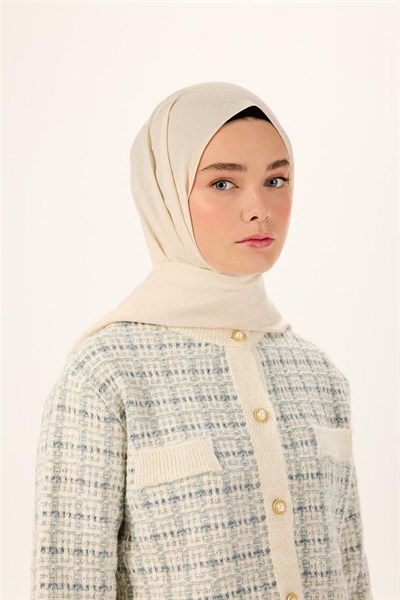 Pamuk Polyester Liva Şal Ekru Dokulu Nefes Alan Doğal Yapılı 90x200