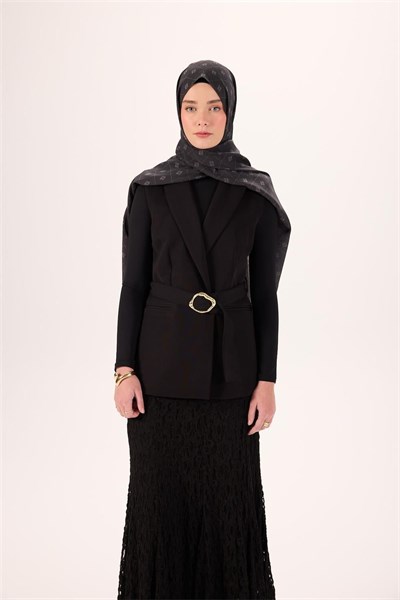 Pamuk Polyester Liva Şal Füme Desenli Tok Duruşlu 90x200