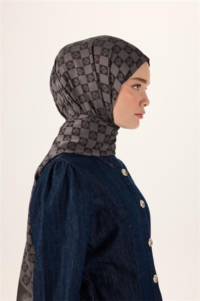 Pamuk Polyester Liva Şal Füme Desenli Tok Duruşlu 90x200