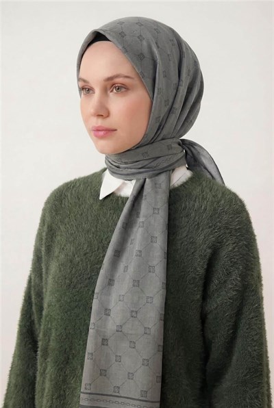 Pamuk Polyester Liva Şal Gri Nefes Alan Dokulu 90x200