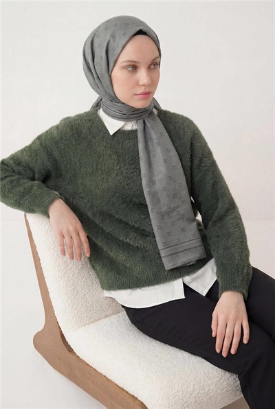 Pamuk Polyester Liva Şal Gri Nefes Alan Dokulu 90x200