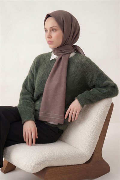 Pamuk Polyester Liva Şal Gül Kurusu Nefes Alan Dokulu 90x200