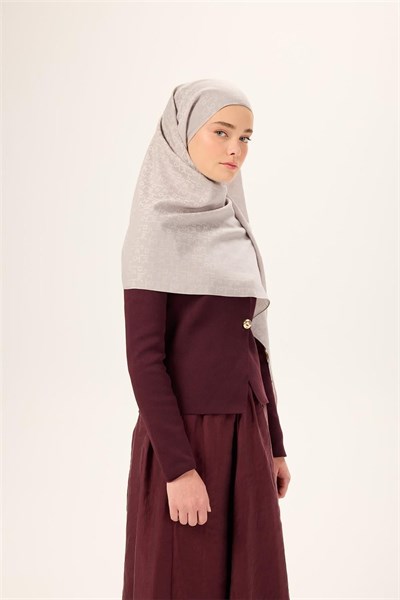 Pamuk Polyester Liva Şal Gümüş Dokulu Nefes Alan 90x200