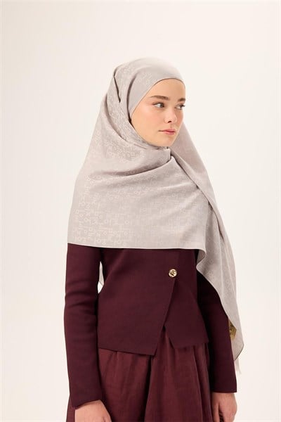 Pamuk Polyester Liva Şal Gümüş Dokulu Nefes Alan 90x200