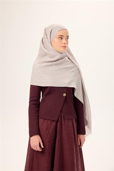 Pamuk Polyester Liva Şal Gümüş Dokulu Nefes Alan 90x200