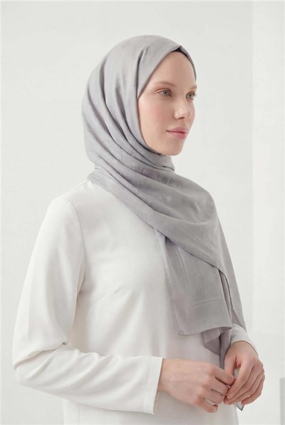 Pamuk Polyester Liva Şal Gümüş Nefes Alan Dokulu Tok Duruşlu 90x200