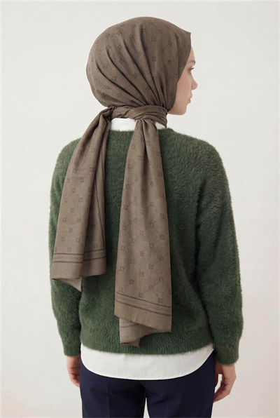 Pamuk Polyester Liva Şal Haki Nefes Alan Dokulu 90x200
