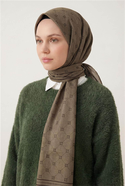 Pamuk Polyester Liva Şal Haki Nefes Alan Dokulu 90x200