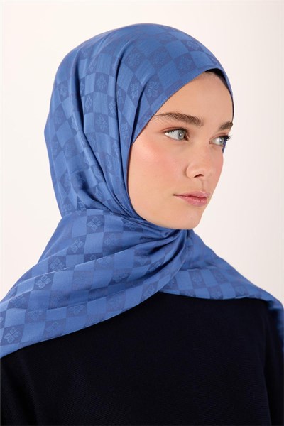 Pamuk Polyester Liva Şal İndigo Dokulu Nefes Alan 90x200