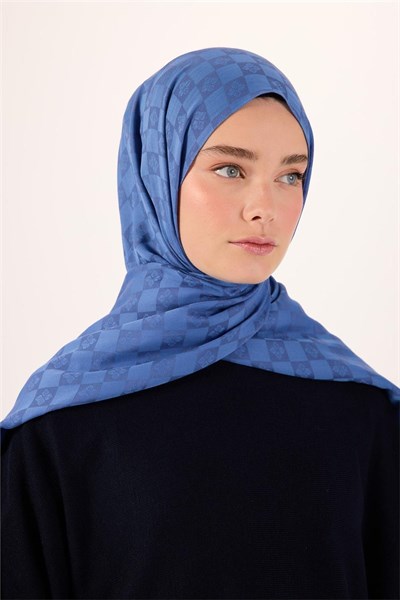 Pamuk Polyester Liva Şal İndigo Dokulu Nefes Alan 90x200