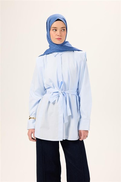 Pamuk Polyester Liva Şal İndigo Düz Tok Duruşlu 90x200