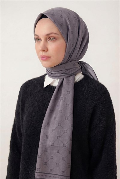 Pamuk Polyester Liva Şal Koyu Lila Nefes Alan Dokulu 90x200
