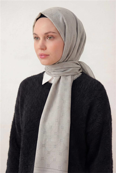 Pamuk Polyester Liva Şal Koyu Taş Nefes Alan Dokulu 90x200