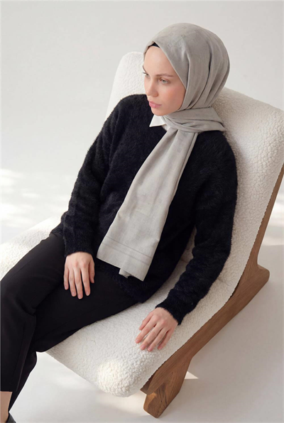 Pamuk Polyester Liva Şal Koyu Taş Nefes Alan Dokulu 90x200