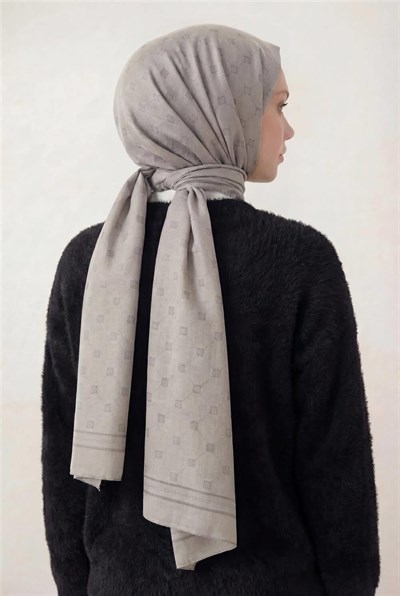 Pamuk Polyester Liva Şal Koyu Taş Nefes Alan Dokulu 90x200
